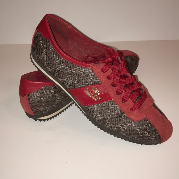 Coach Shoes - Red and brown Coach sneakers